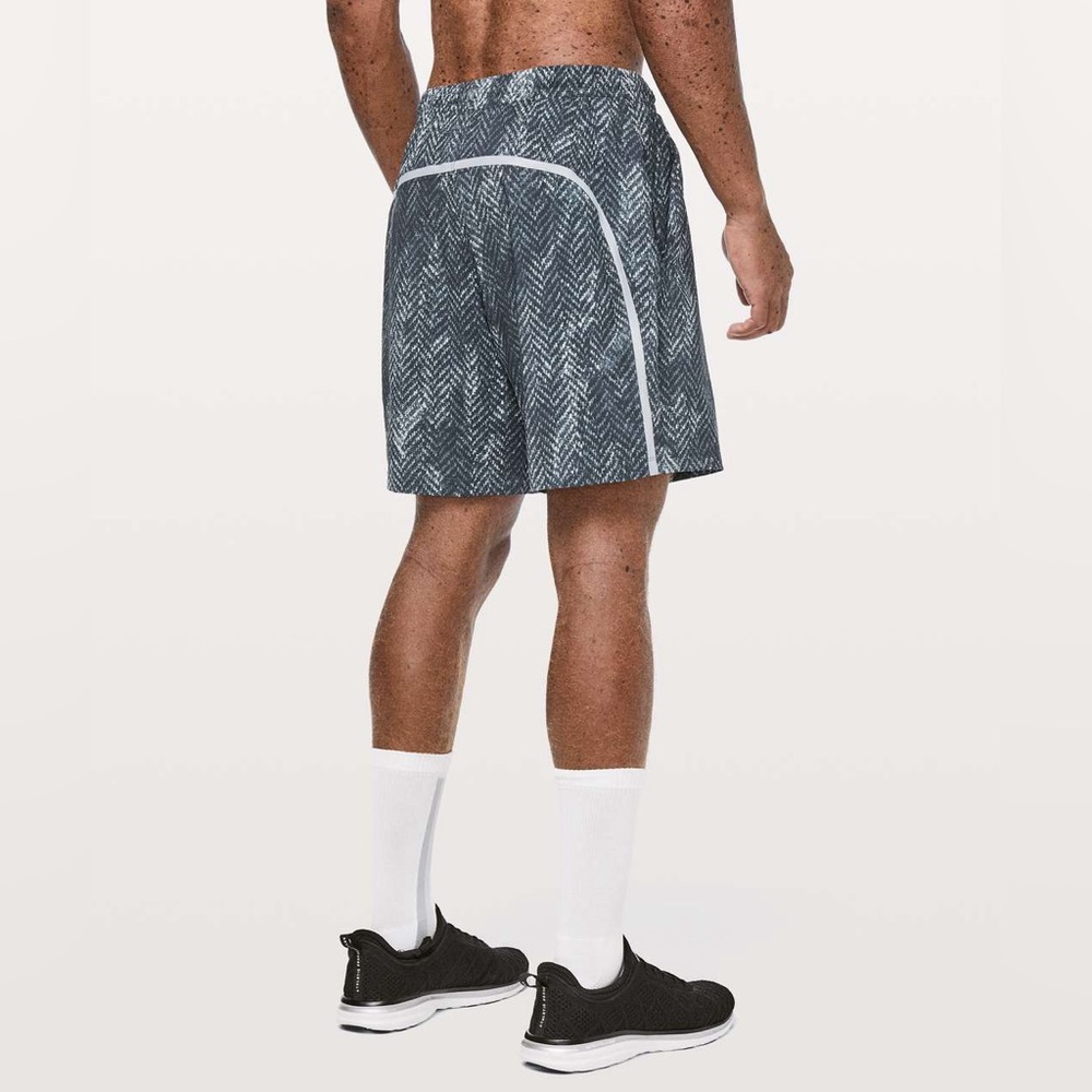 Lululemon Pace Breaker 7” Lined Shorts Bleached Herringbone Gray S - Picture 5 of 12